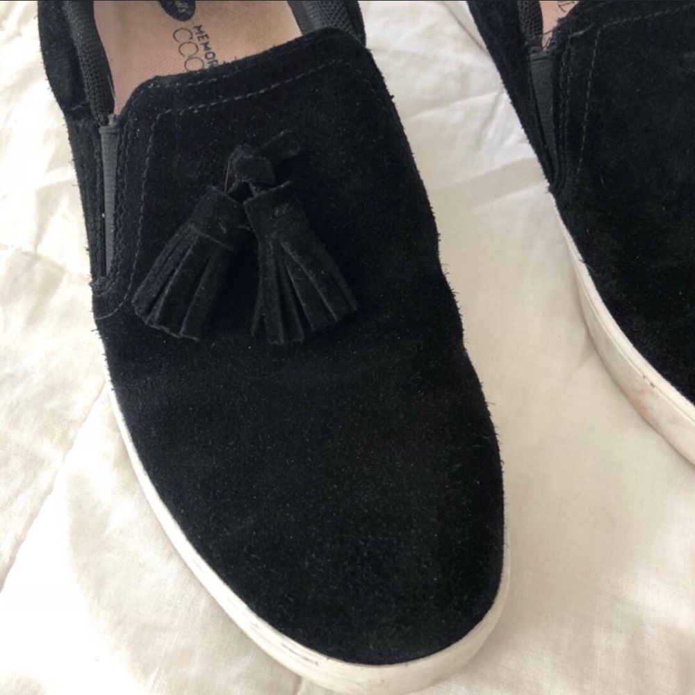 Dr. Scholls black suede loafers